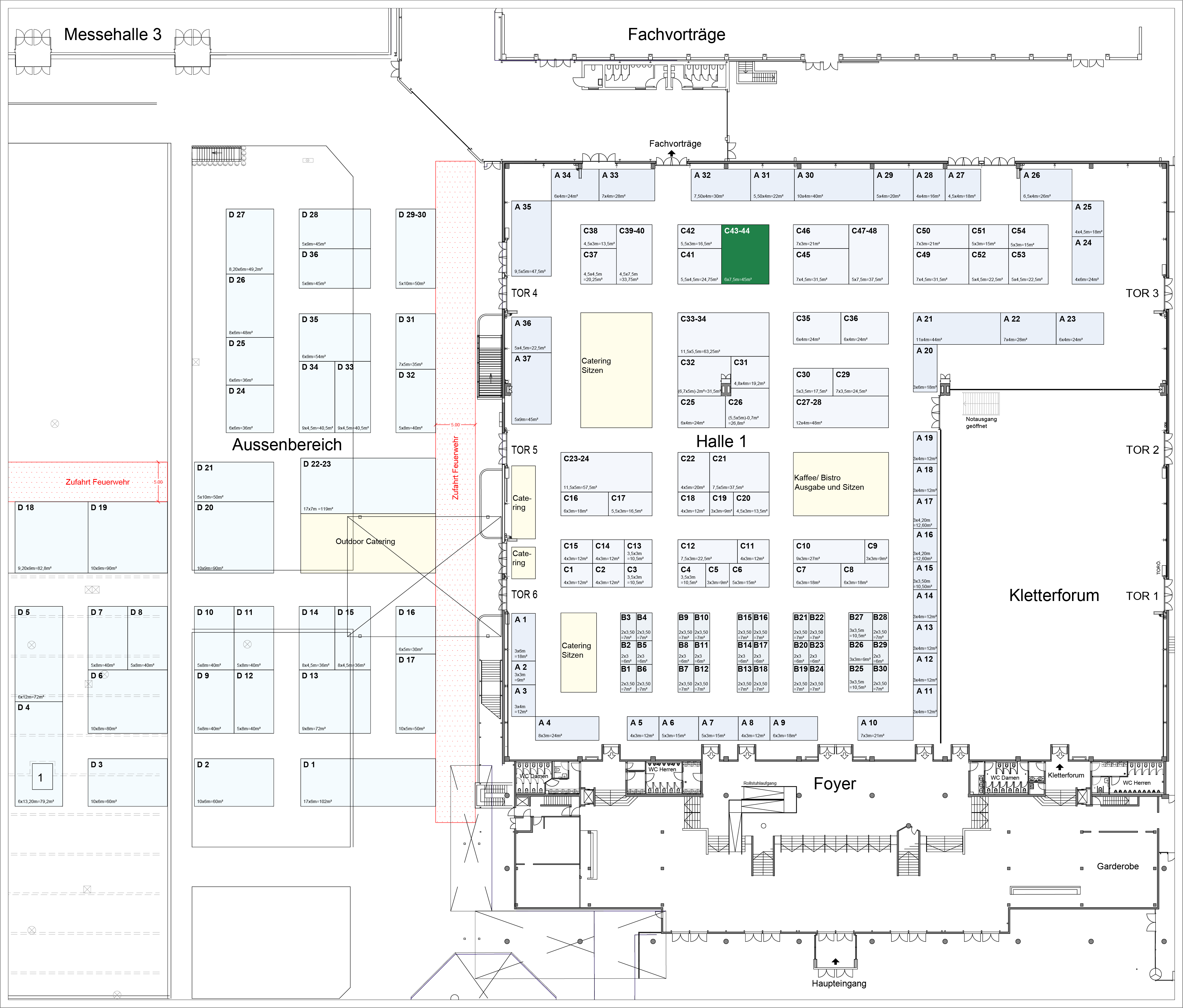 Stand C43-44 - 45m² (6x7,5m) 