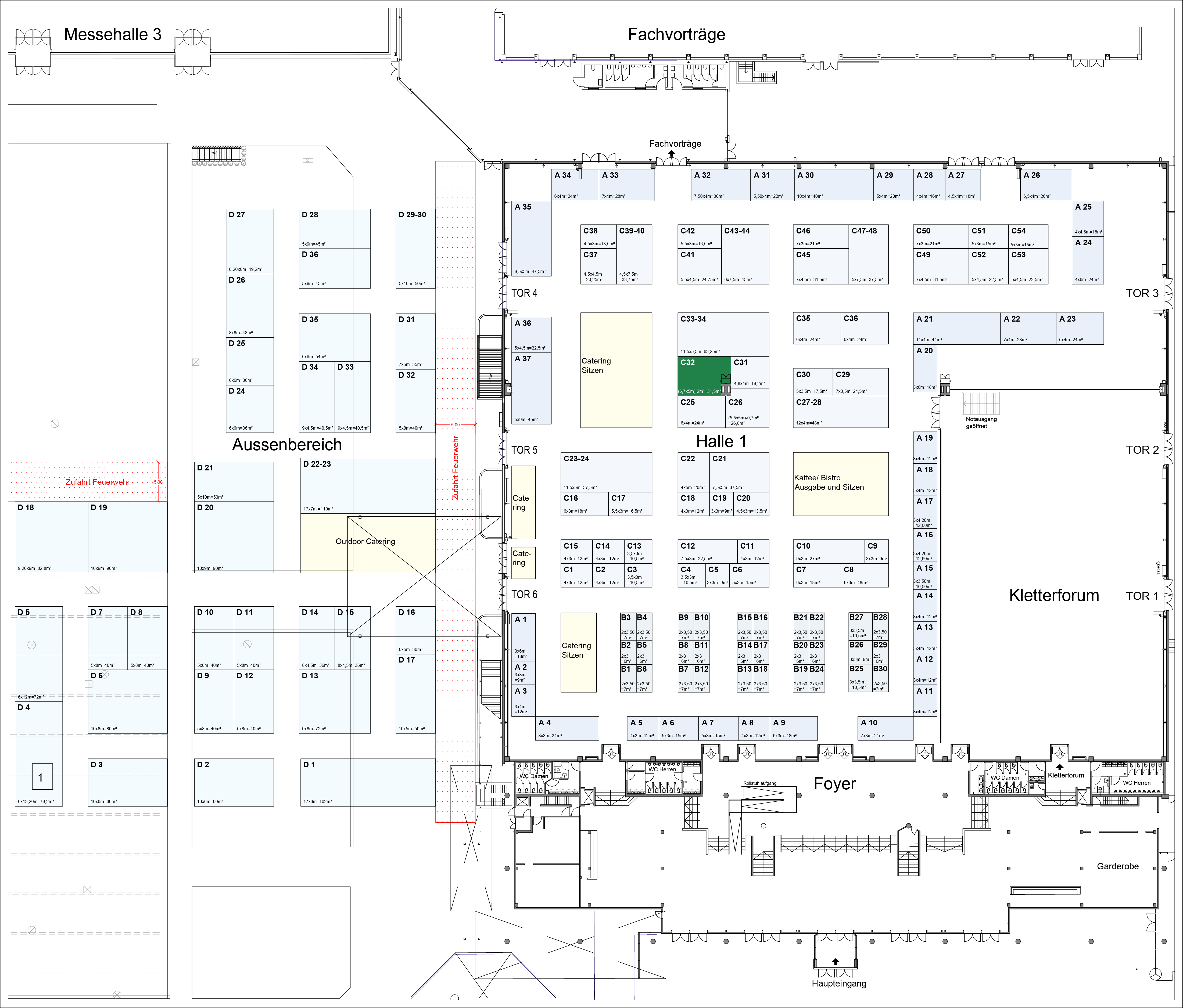 Stand C32 - 31,5m² (6,7x5m) -2m² 